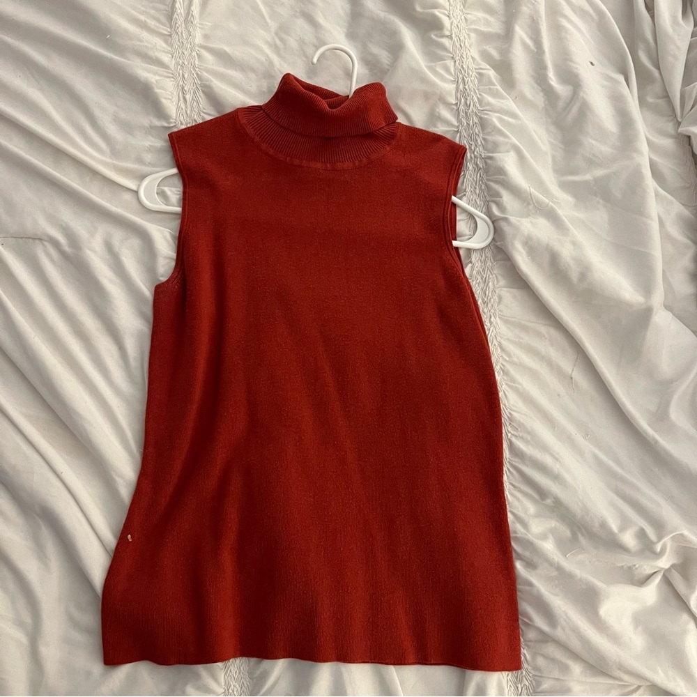 Sweater sleeveless tank top RED